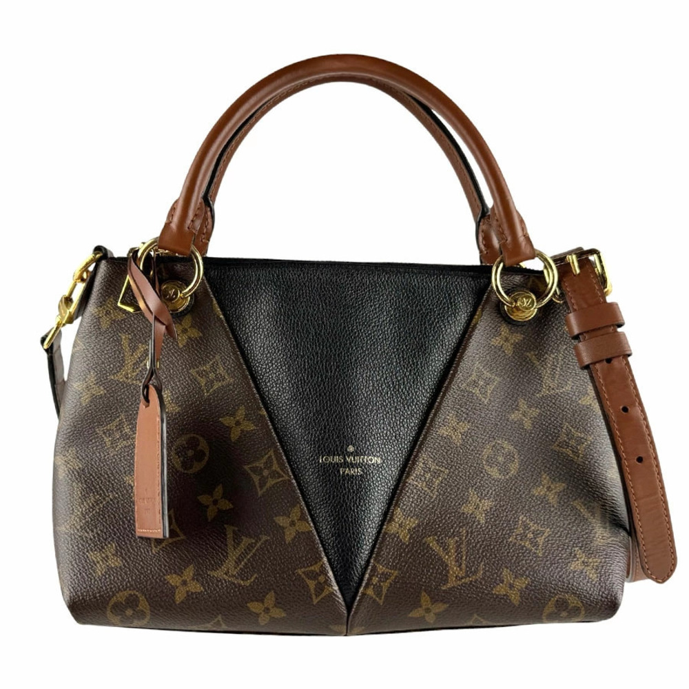 Louis Vuitton 2way Shoulder Bag Monogram V Tote Canvas Leather Noir Black